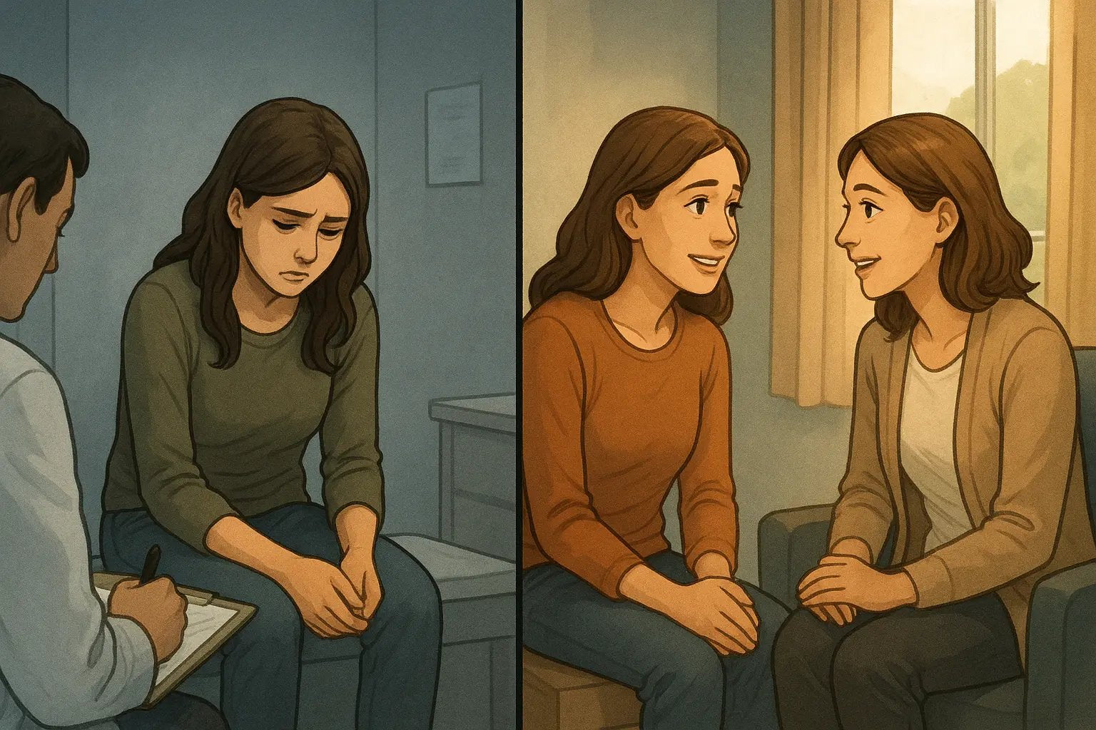 A woman's journey from a cold, dismissive doctor's consultation to finding a warm, understanding professional who validates her neurodivergent experience.