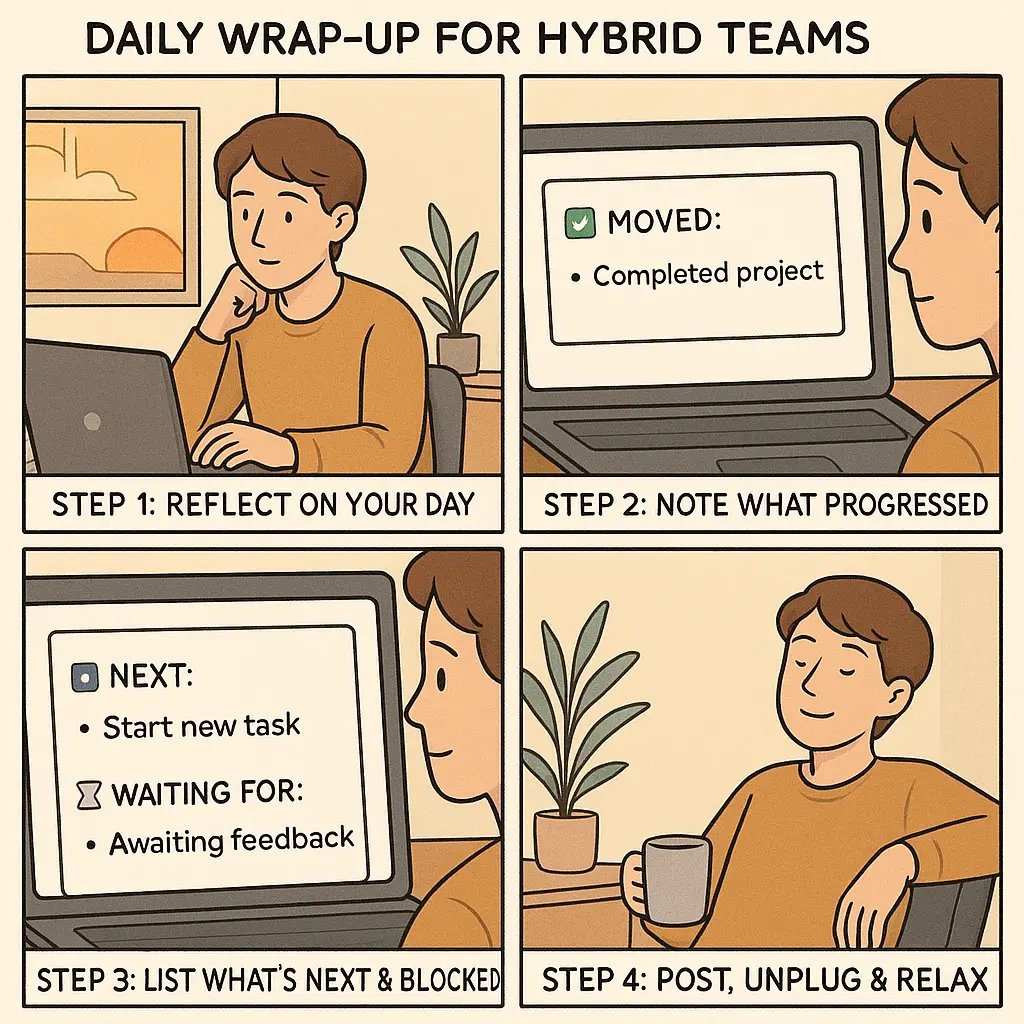 Daily End-of-Day Update for Hybrid Teams | Simple Method – Brainzyme