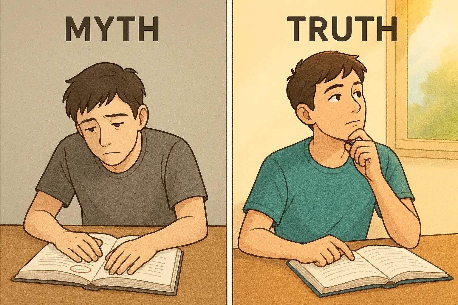 Student actively recalling information after checking an answer, demonstrating effective learning through the reload technique