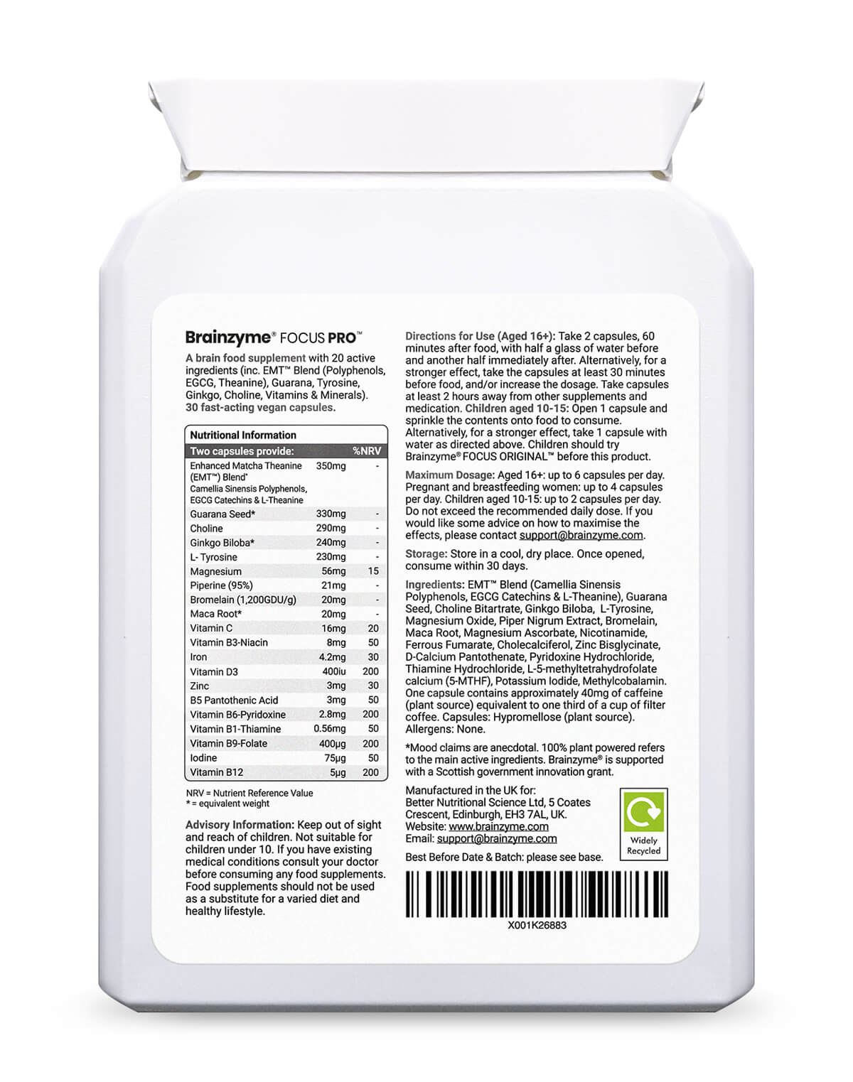 Brainzyme Focus Pro