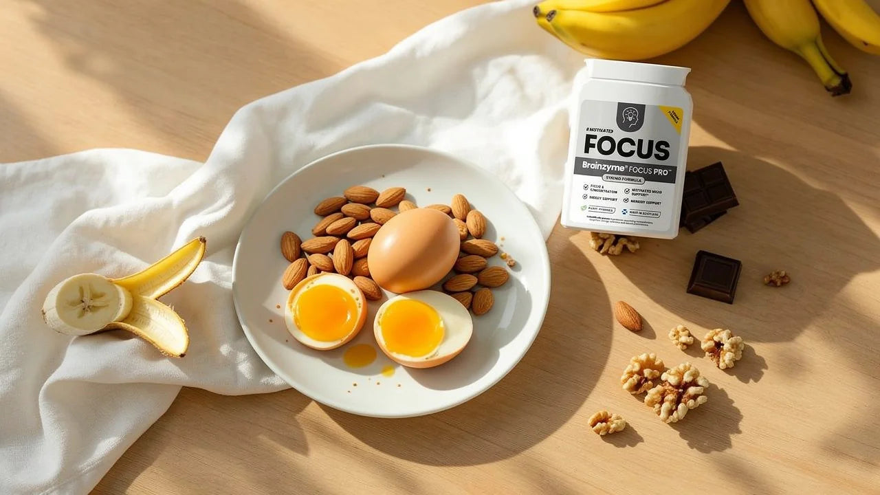 Tyrosine-rich foods alongside Brainzyme FOCUS PRO — the nutritional foundation for dopamine synthesis