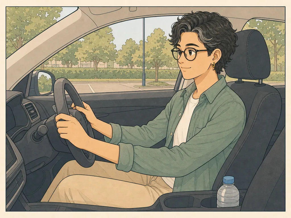 Calm, composed and ready before a driving test