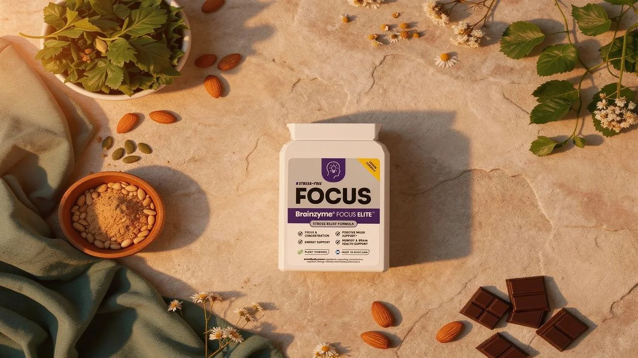 Magnesium-rich foods and chamomile alongside Brainzyme FOCUS ELITE — the nutritional foundation for GABA support