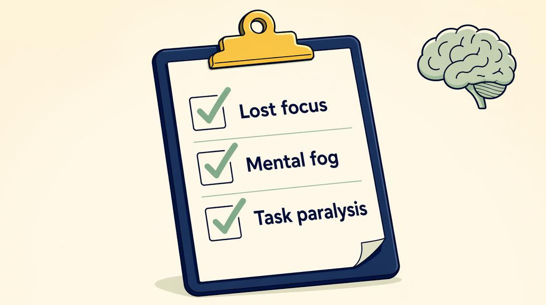 Quick symptom check for focus support